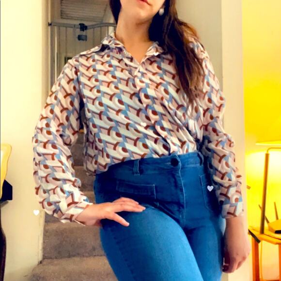 70s dagger collar groovy shirt - Picture 12 of 12